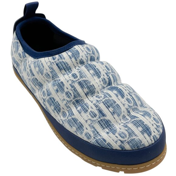 Christian Dior Blue / White Quilted Logo Slip On Clogs - Picture 1 of 7